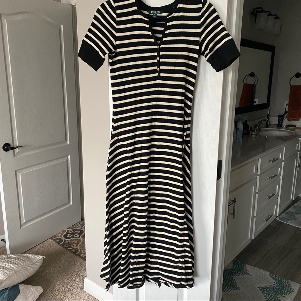 Black and white striped small Ralph Lauren dress